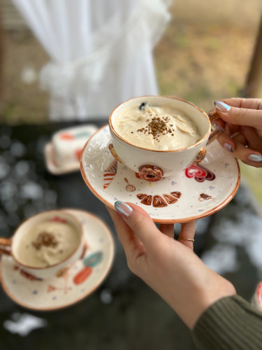 ست صبحانه خوری سرامیکی طرح دوناتی دونفره